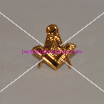 Masonic Square & Compasses Gold Plated Lapel Pin - Click Image to Close